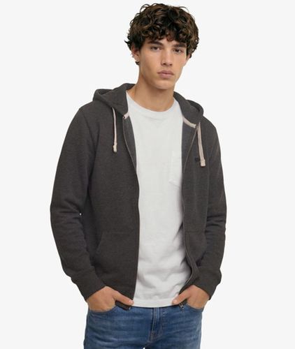 Herren Baumwolle Gesticktes Logo Monogram Kapuzenpullover Und Reißverschluss, , Größe: XL - Superdry - Modalova