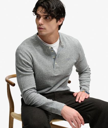Herren Mini Slub Waffle Langarm-grandad-shirt X None - Größe: XL - Superdry - Modalova