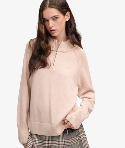 Damen Washed Classic Half Zip Pullover Lockere Passform - Größe: 40 - Superdry - Modalova