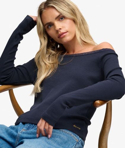 Damen Athletic Essentials Langarmshirt mit Spitze - Größe: 44 - Superdry - Modalova