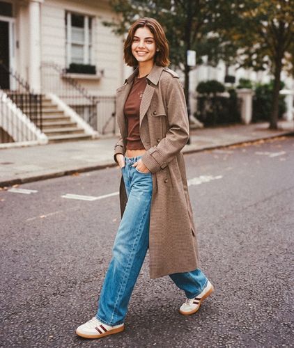 Damen Micro Check Trenchcoat - Größe: 38 - Superdry - Modalova