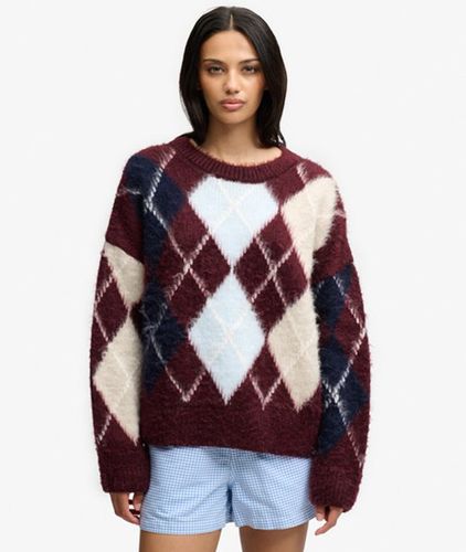 Damen Argyle-pullover mit Lockerer Passform - Größe: 38 - Superdry - Modalova