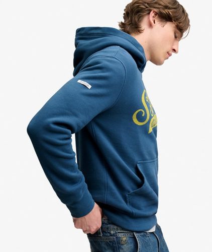 Herren Baumwolle Gedruckt Vintage Script Kapuzenpullover, , Größe: XXL - Superdry - Modalova