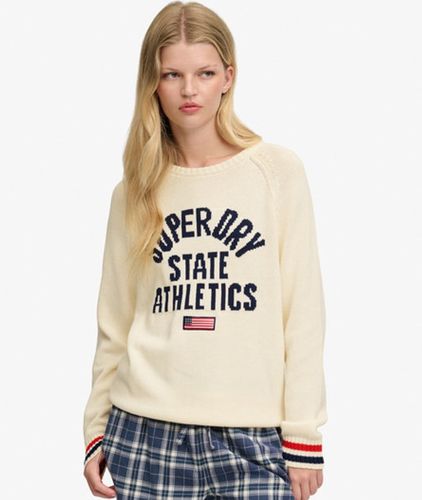 Damen Slouchy Intarsia Strickpullover mit Grafik - Größe: 36 - Superdry - Modalova