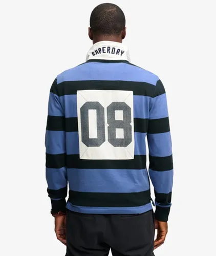 Herren Monogram Stripe Rugbyshirt Lockere Passform - Größe: XL - Superdry - Modalova