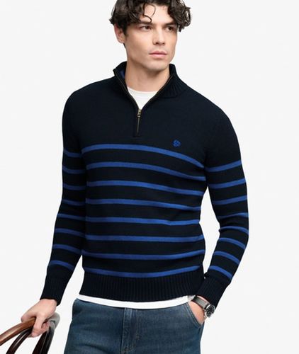Herren Gestreifter Strickpullover mit Schmaler Passform - Größe: M - Superdry - Modalova