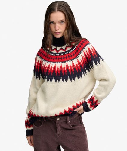 Damen Fairisle Pullover mit Hohem Kragen und Lockerer Passform - Größe: 36 - Superdry - Modalova