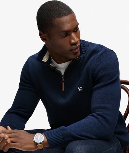 Men's Strickpullover aus Baumwolle mit Halbem Reißverschluss - Größe: M - Superdry - Modalova