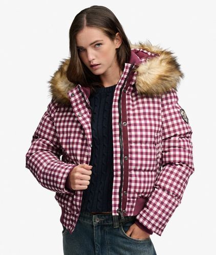Damen Everest Check Bomberjacke mit Schmaler Passform - Größe: 40 - Superdry - Modalova