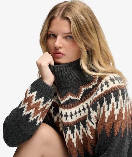 Damen Fairisle Pullover mit Hohem Kragen - Größe: 38 - Superdry - Modalova
