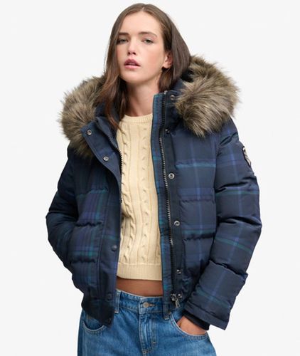 Damen Everest Check Bomberjacke mit Schmaler Passform - Größe: 42 - Superdry - Modalova