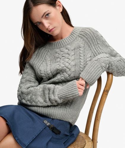 Damen Wollmischung-pullover mit Gemischtem Strickmuster - Größe: 42 - Superdry - Modalova