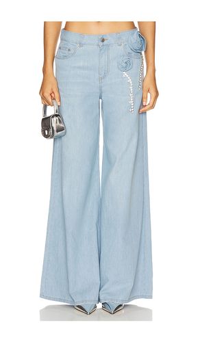 Crystal Rosette Wide Leg Jeans in . Taglia 25. Also in 26, 27 - AREA - Modalova