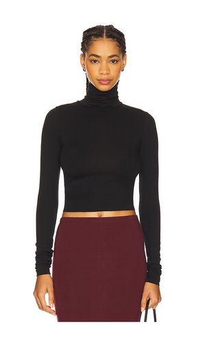 Cropped Fitted Turtleneck Soft Jersey Top in . Size L. Also in XL, XS - Eterne - Modalova
