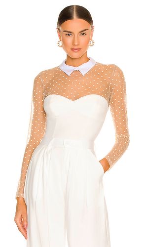 Collared Bodysuit With Dotted Tulle in . Size S. Also in XS, M, L, XL - fleur du mal - Modalova