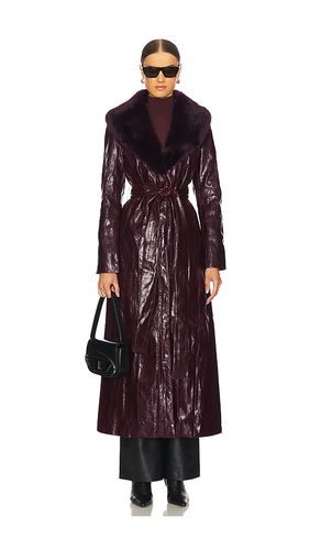 Bordeaux Faux Fur Collar Coat in . Taglia L. Also in M, S, XS - Kim Shui - Modalova