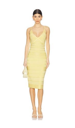 Vestido midi rowan en color amarillo talla L (también en M) - Herve Leger - Modalova