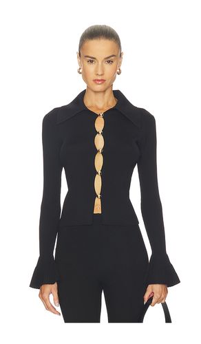 Button down knit top en color negro talla L (también en M, S, XS) - self-portrait - Modalova