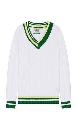 Jersey con diseño trenzas dropped shoulder en color blanco talla L (también en XL/1X) - Scotch & Soda - Modalova