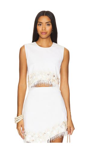 Antonella shell beaded top en color ivory talla 0 (también en 2, 4) - AMUR - Modalova