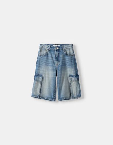 Bermuda Denim Baggy Cargo Bskteen 32 - Bershka - Modalova