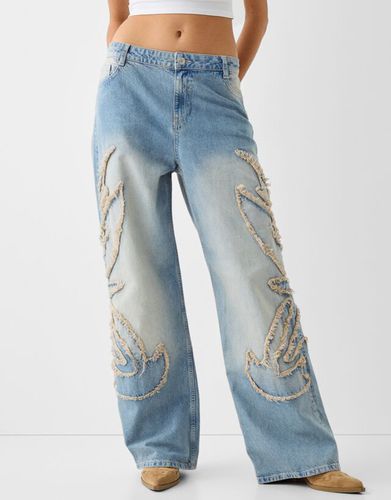 Jeans Baggy Detalle Mujer 38 - Bershka - Modalova