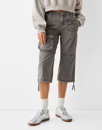 Pantalón Capri Cargo Algodón Mujer 40 - Bershka - Modalova