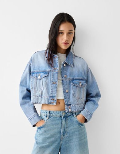 Cazadora Denim Cropped Mujer S - Bershka - Modalova