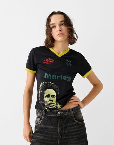 Camiseta Bob Marley Manga Corta Print Mujer S - Bershka - Modalova