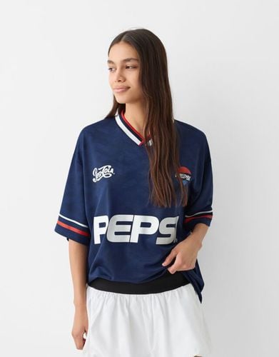 Camiseta Manga Corta Sport Pepsi Mujer Xs - Bershka - Modalova