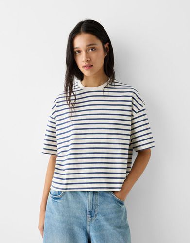 Camiseta Manga Corta Boxy Fit Mujer L - Bershka - Modalova