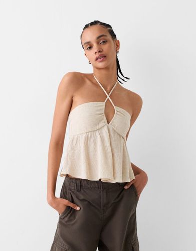 Top Bandeau Rústico Lazada Bskteen L - Bershka - Modalova