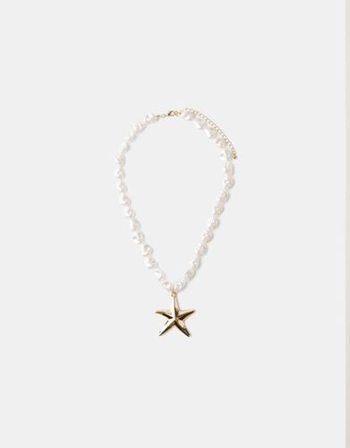 Collar Perlas Estrella Mujer - Bershka - Modalova