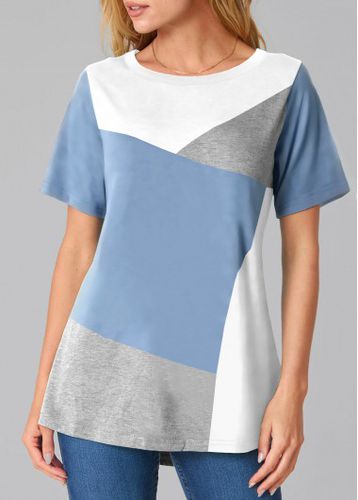 Contrast Grey Marl Round Neck T Shirt - unsigned - Modalova
