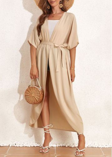 Tie Light Coffee Belted Cover Up - unsigned - Modalova