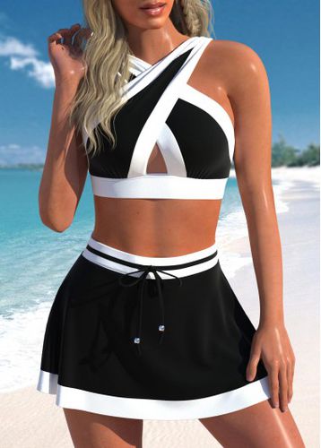 Criss Cross High Waisted Black Bikini Set - unsigned - Modalova