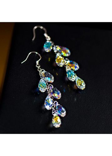 Multi Color Alloy Waterdrop Tassel Earrings - unsigned - Modalova