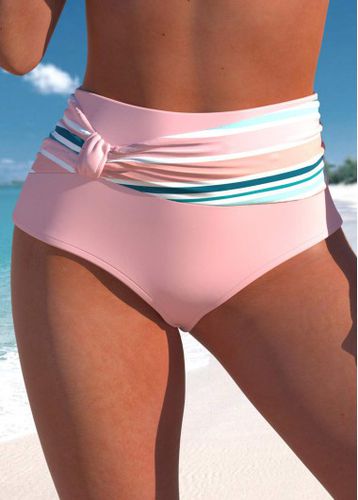 High Waisted Light Pink Multi Stripe Print Bikini Bottom - unsigned - Modalova