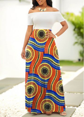 Multi Color Patchwork Tribal Print Maxi Dress - unsigned - Modalova