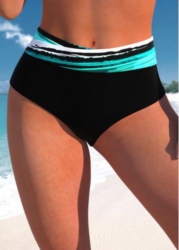 Mid Waisted Striped Black Bikini Bottom - unsigned - Modalova