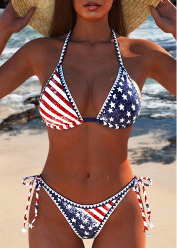 Tie American Flag Navy Bikini Set - unsigned - Modalova