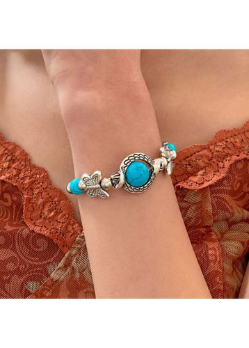 Mint Green Alloy Butterfly Design Bracelet - unsigned - Modalova