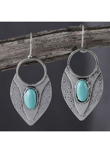 Teardrop Design Mint Green Alloy Earrings - unsigned - Modalova