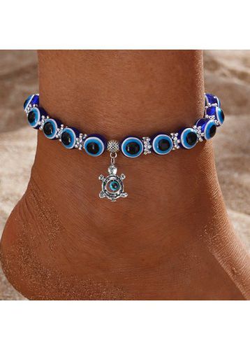 Dark Blue Turtle Design Alloy Anklet - unsigned - Modalova