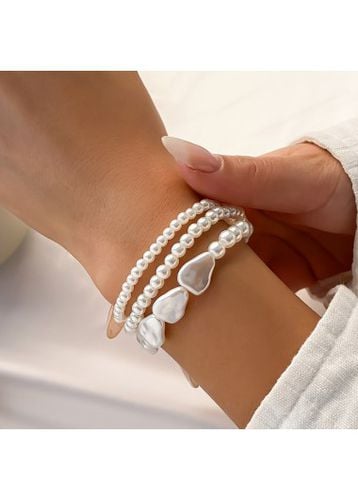 White Pearl Layered Design Asymmetric Bracelet - unsigned - Modalova