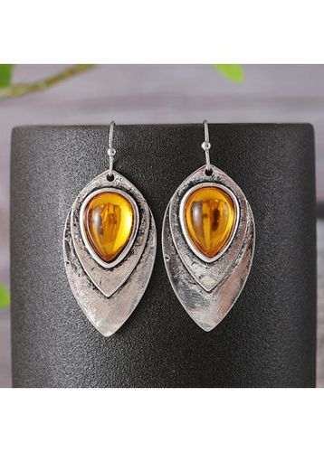 Orange Teardrop Design Alloy Geometric Earrings - unsigned - Modalova