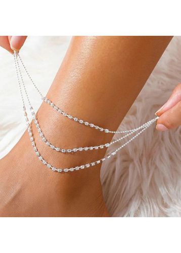 Hot Drilling Silvery White Alloy Anklet - unsigned - Modalova
