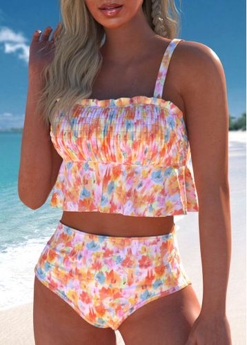 Smocked Ditsy Floral Print Multi Color Bikini Set - unsigned - Modalova