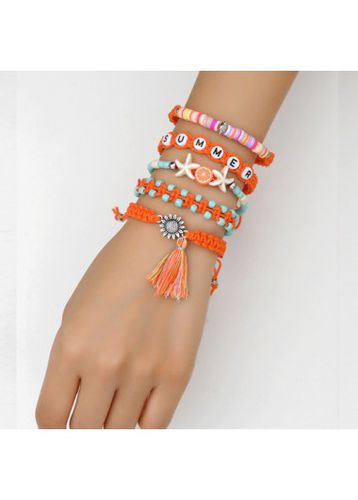 Orange Tassel Letter Starfish Woven Bracelets - unsigned - Modalova
