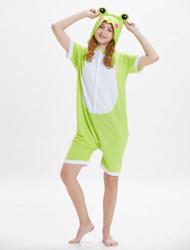 Frog Onesie Kigurumi Pajamas Short Sleeve Jumpsuits Unisex Adults Animal Sleepwear - milanoo.com - Modalova